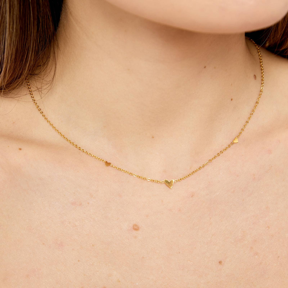 luna hearts necklace, 18k gold plated necklace, gold plated jewelry, romantic heart necklace, elegant stainless steel necklace, black leopard jewellery, black leopard  jewellery luna necklace | luna pendant necklace | elegant gold luna necklace | minimalist luna  jewellery | black leopard luna necklace