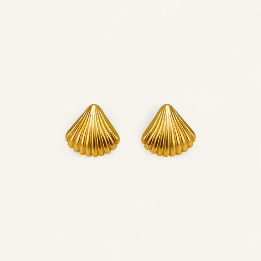 Coral Stud Earrings, 18K Gold Studs, Stainless Steel Earrings, Gold Plated Studs, Shell Stud Earrings, Coastal Jewellery, Everyday Gold Earrings, Lightweight Stud Earrings