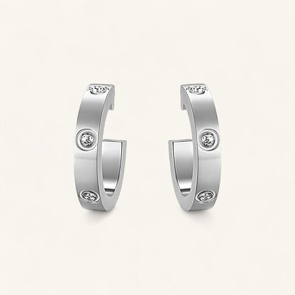 Mia Hoop Earrings, 18K Gold Hoops, Stainless Steel Earrings, CZ Hoop Earrings, Mini Hoops, Gold Plated Hoops, Everyday Earrings, Durable Stainless Steel Jewellery