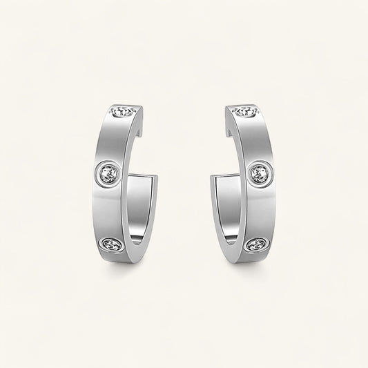 Mia Hoop Earrings, 18K Gold Hoops, Stainless Steel Earrings, CZ Hoop Earrings, Mini Hoops, Gold Plated Hoops, Everyday Earrings, Durable Stainless Steel Jewellery