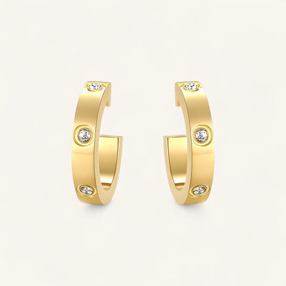 Mia Hoop Earrings, 18K Gold Hoops, Stainless Steel Earrings, CZ Hoop Earrings, Mini Hoops, Gold Plated Hoops, Everyday Earrings, Durable Stainless Steel Jewellery