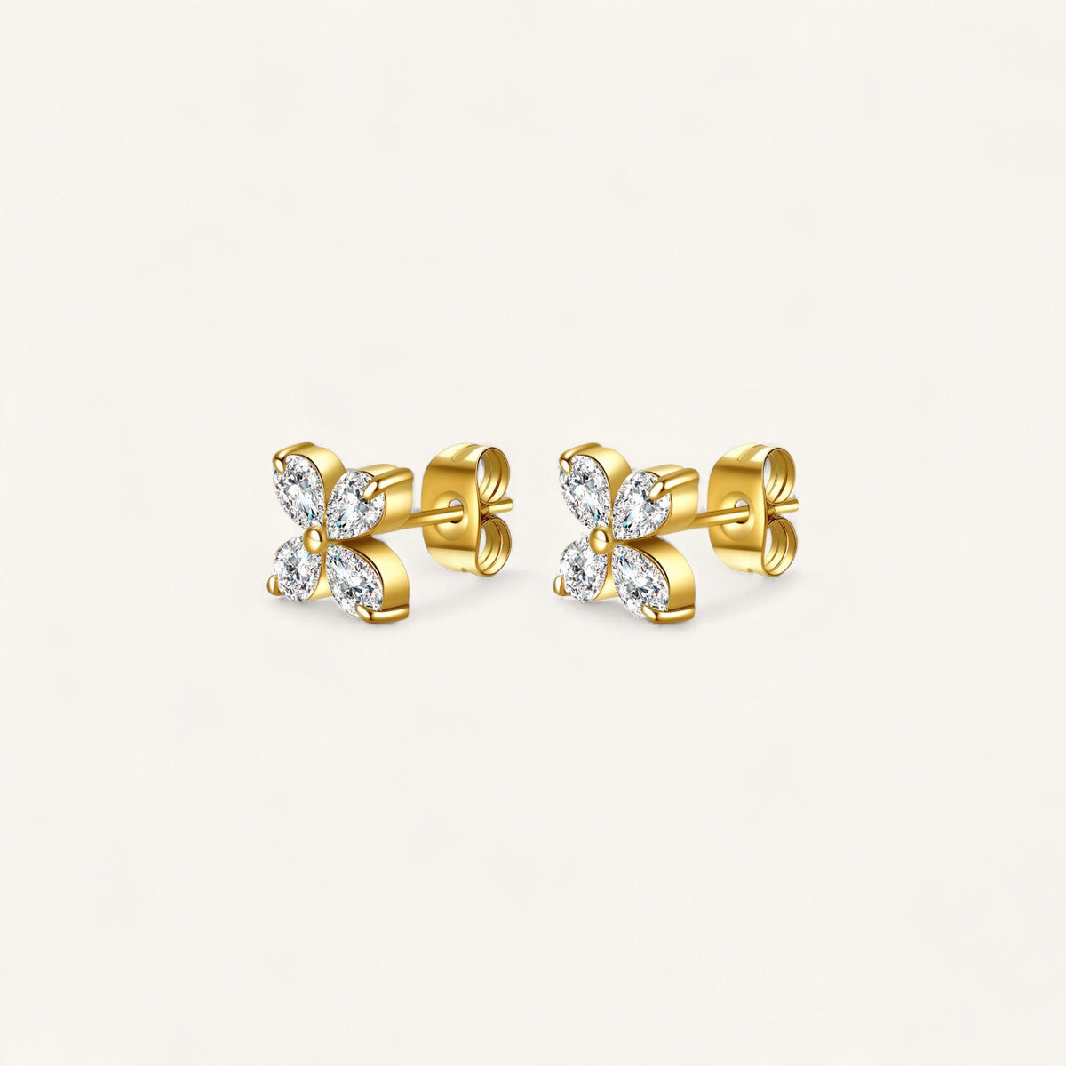 Rose Stud Earrings, 18K Gold Studs, Stainless Steel Earrings, CZ Flower Studs, Women’s Stud Earrings, Gold Plated Jewellery, Everyday Earrings, Sparkling Flower Studs, Black Leopard Jewellery ROSE Stud Earrings | ROSE Gold Studs | Minimalist ROSE Earrings | Elegant ROSE Jewellery | Black Leopard ROSE Earrings