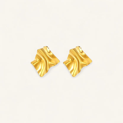 Willow Stud Earrings, 18K Gold Studs, Stainless Steel Earrings, Molten Stud Earrings, Sculptural Gold Studs, Gold Plated Jewellery, Statement Stud Earrings, Everyday Luxury Earrings