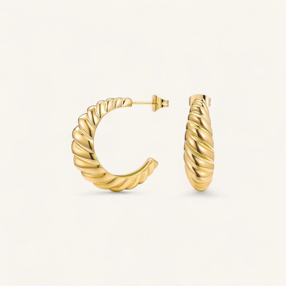 Zara Hoops, 18K Gold Hoop Earrings, Stainless Steel Earrings, Gold Plated Hoops, Twisted Rope Hoops, Women’s Hoop Earrings, Water Resistant Earrings, Everyday Gold Earrings, 
Black Leopard Jewellery ZARA Hoop Earrings | ZARA Gold Hoops | Minimalist ZARA Earrings | Elegant ZARA Jewellery | Black Leopard ZARA Earrings
