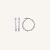 Sterling Silver Creole Hoops with Cubic Zirconia